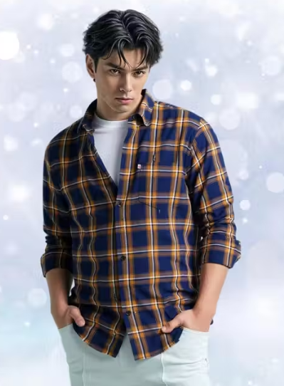 Classic Comfort Checked Cotton Shirt – Full Sleeves