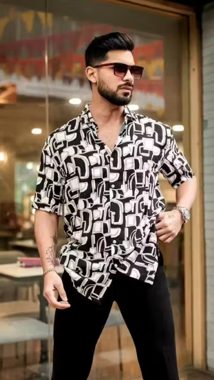 UrbanEase Printed Summer Shirt for Men