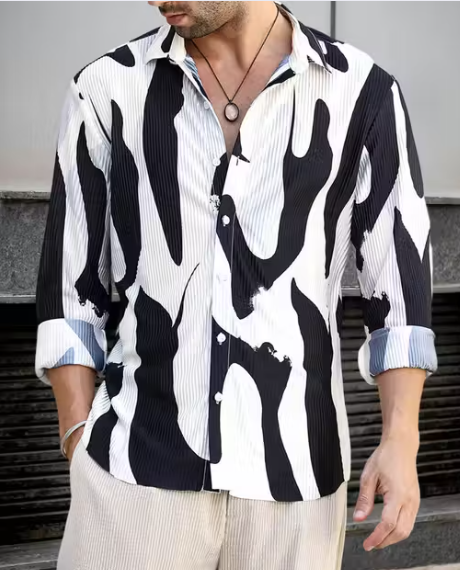 UrbanEdg Self-Design Premium Cotton Blend Shirt