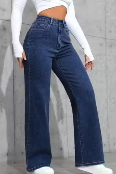 StreetLuxe Classic Straight Fit Jeans – Sky Blue Drop