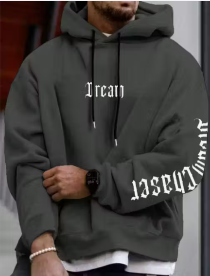 Grey Core Typo Hoodie