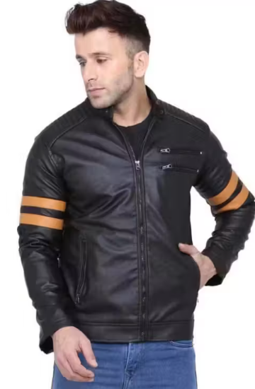 Black Striped Waterproof Jacket