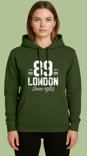 Cream Typography Fleece Hoodie (Women)