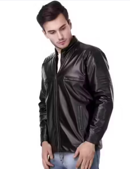 Black Faux Leather Biker Jacket