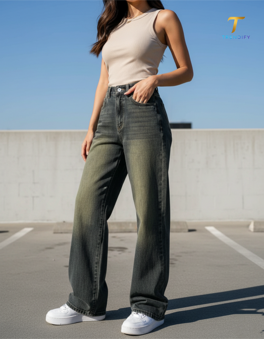 WhiskerVault Old Money Jeans – Retro Wide-Leg Edition