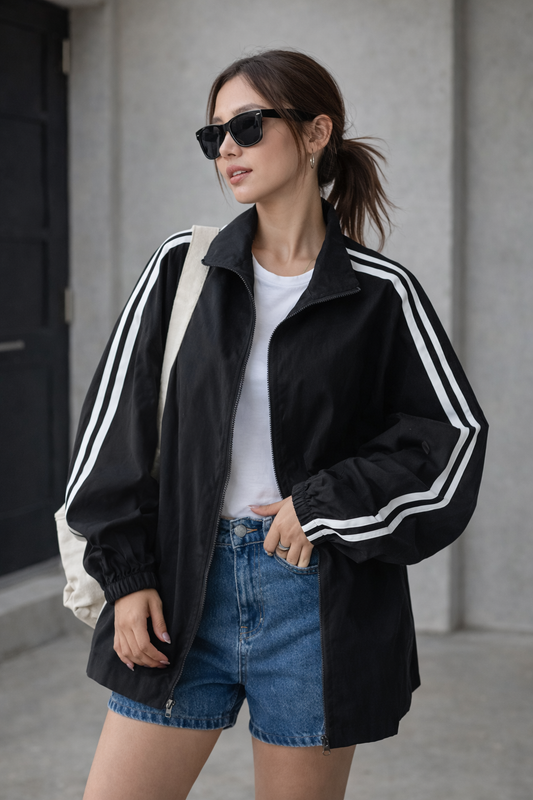 Women’s Classic Black Bomber Jacket